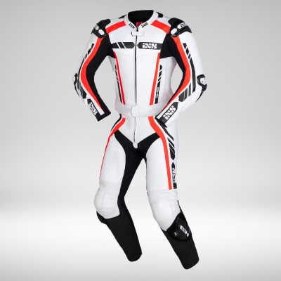 Combinaison 2 pièces cuir RS-800 Blanc/Noir/Rouge